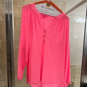 Lilly Pulitzer silk pink shirt. Size large.